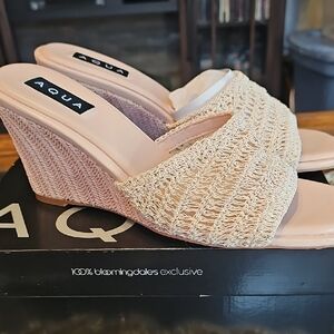 Aqua Women's  Pink Woven Wedges